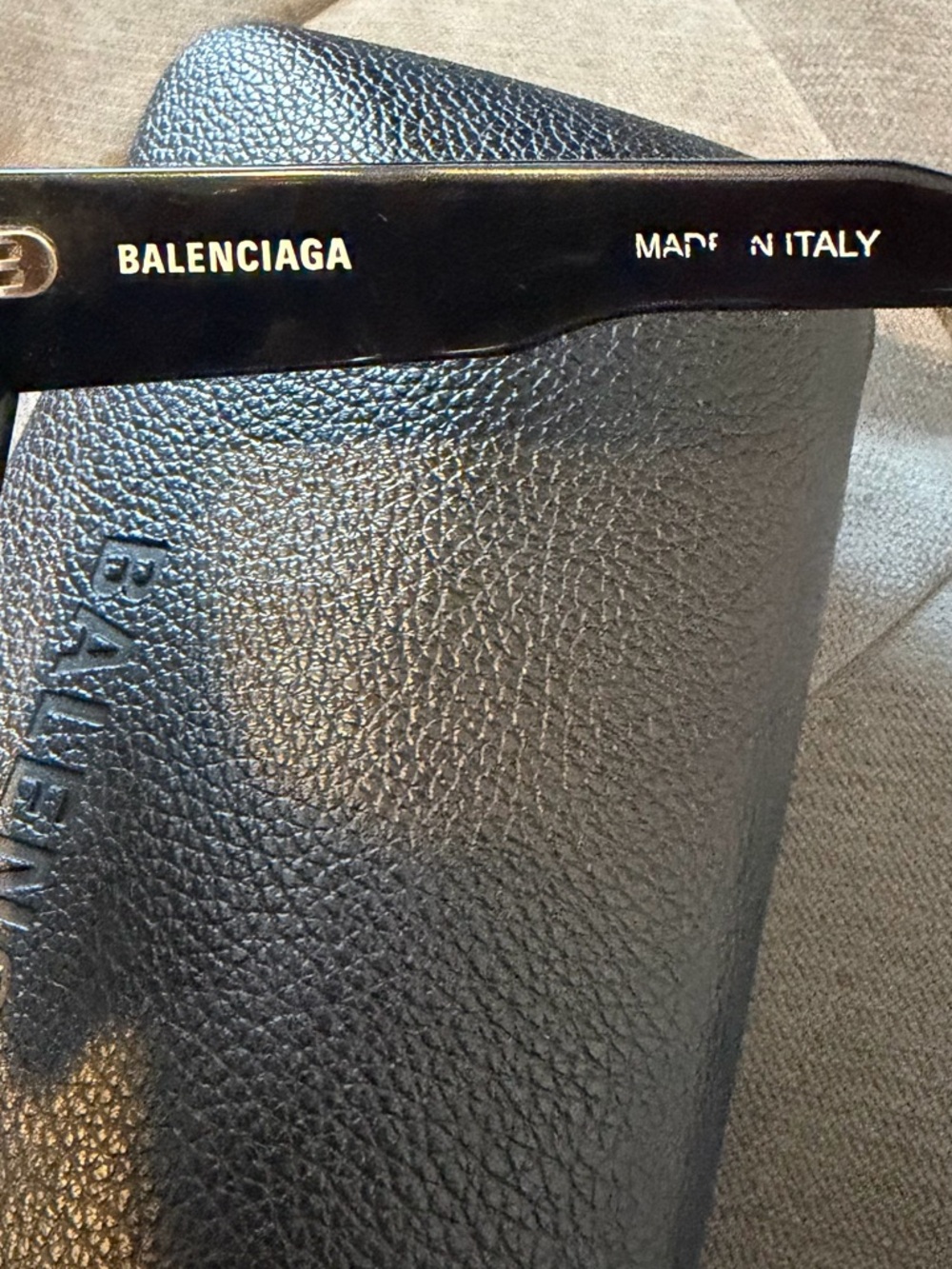 Balenciaga Black Shield Sunglasses with Subtle Silver Trim - Picture 3 of 9